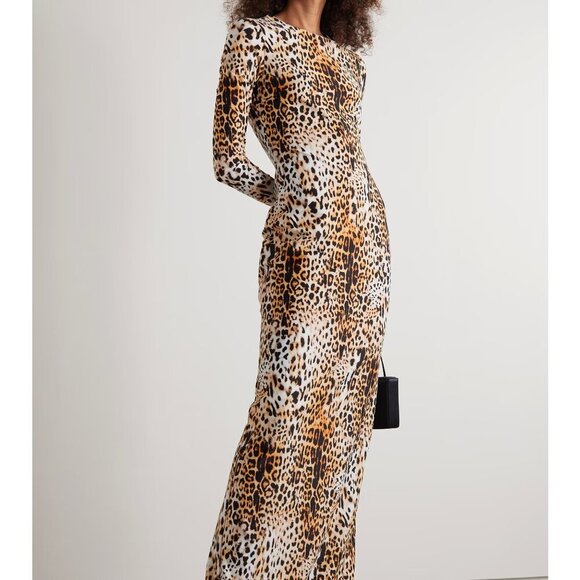 New HALPERN Open-Back Leopard-Print Column Gown Fall '21 Runway NWT 6 US/38 FR - Picture 3 of 5